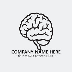 Brain illustration black and white for logo company vector image
