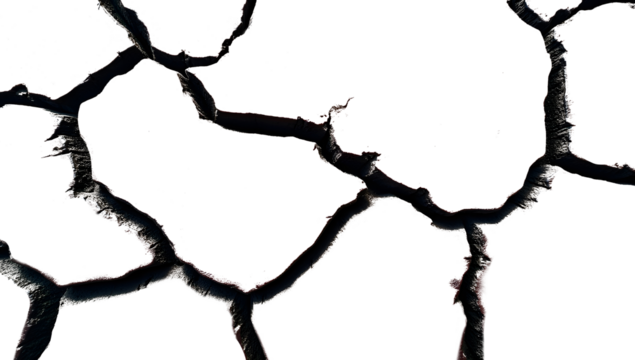 Earth Cracking Cut-out Isolated on Transparent Background