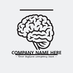 Brain illustration black and white for logo company vector image
