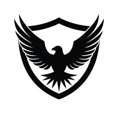 Eagle Silhouette with USA Flag Vector Art