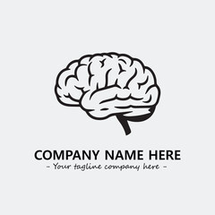 Brain illustration black and white for logo company vector image

