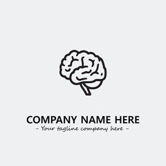 Brain illustration black and white for logo company vector image

