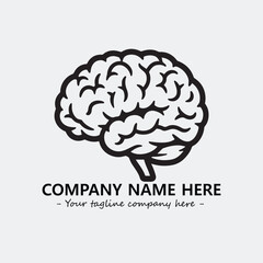 Brain illustration black and white for logo company vector image
