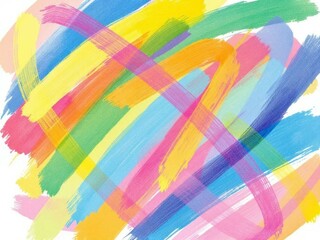 Obraz premium Bright rainbow scribble made with crayon strokes, featuring vibrant hand-drawn textures in a playful and artistic pastel style