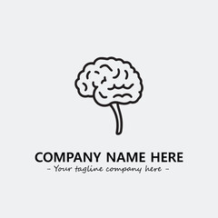 Brain illustration black and white for logo company vector image
