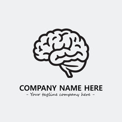 Brain illustration black and white for logo company vector image

