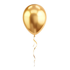 3D realistic golden balloon frame on a white background, in a futuristic style.