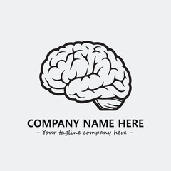 Brain illustration black and white for logo company vector image
