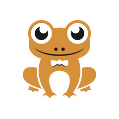 Cute red frog illustration vector design