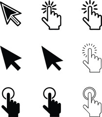 set of hand icons