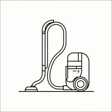 recommend clip art: Single one line drawing vacuum cleaner. Hotel activity concept. Continuous line draw design graphic vector illustration.