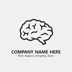 Brain illustration black and white for logo company vector image

