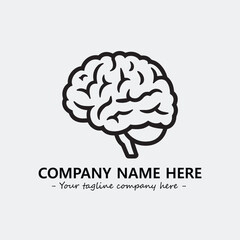 Brain illustration black and white for logo company vector image

