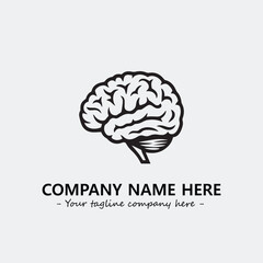 Brain illustration black and white for logo company vector image
