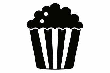 popcorn bucket design silhouette vector illustration