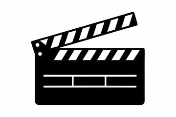 Obraz premium a film clapperboard design silhouette vector illustration