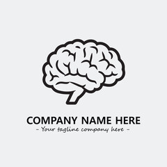 Brain illustration black and white for logo company vector image
