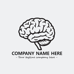 Brain illustration black and white for logo company vector image
