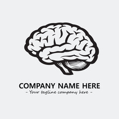 Brain illustration black and white for logo company vector image
