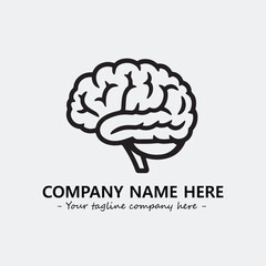 Brain illustration black and white for logo company vector image
