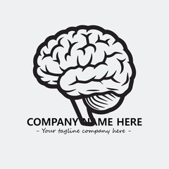 Brain illustration black and white for logo company vector image
