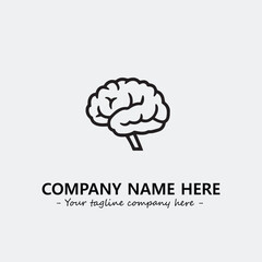 Brain illustration black and white for logo company vector image
