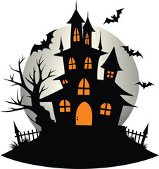 halloween house with bats