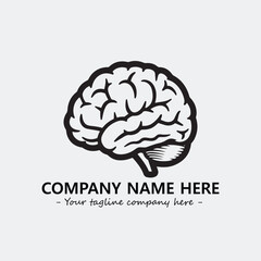Brain illustration black and white for logo company vector image
