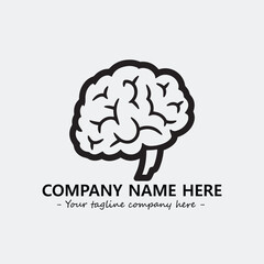 Brain illustration black and white for logo company vector image
