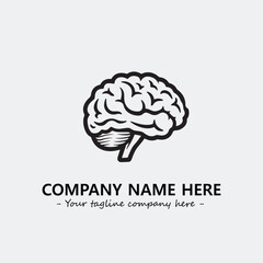 Brain illustration black and white for logo company vector image
