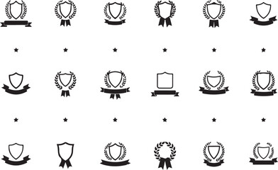 Heraldic Crest & Laurel Wreath SVG Bundle | Vintage Shield Emblems & Ribbon Banner Clipart | Vector Design for Logos, Certificates & Crafts
