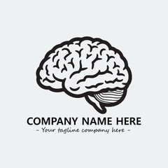 Brain illustration black and white for logo company vector image
