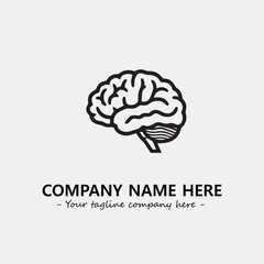 Brain illustration black and white for logo company vector image
