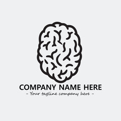 Brain illustration black and white for logo company vector image
