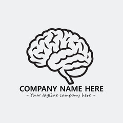 Brain illustration black and white for logo company vector image
