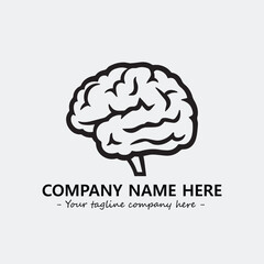 Brain illustration black and white for logo company vector image
