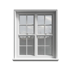 classic window with divided panes isolated on transparent background