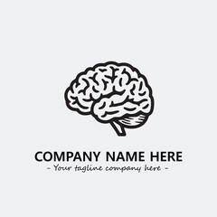 Brain illustration black and white for logo company vector image
