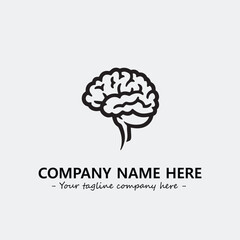 Brain illustration black and white for logo company vector image
