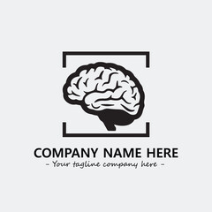 Brain illustration black and white for logo company vector image
