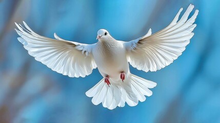 Majestic White Dove in Flight: A Symbol of Peace and Hope