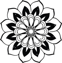 black and white flower