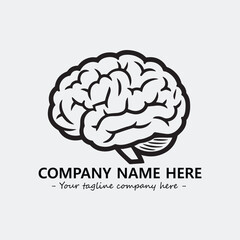 Brain illustration black and white for logo company vector image
