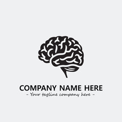 Brain illustration black and white for logo company vector image
