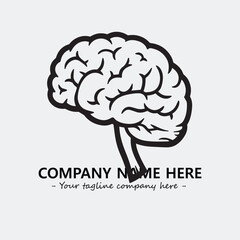 Brain illustration black and white for logo company vector image
