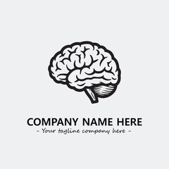 Brain illustration black and white for logo company vector image
