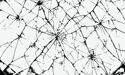 Realistic shattered glass texture with intricate cracks and sharp fracture patterns, creating a dramatic and chaotic effect.