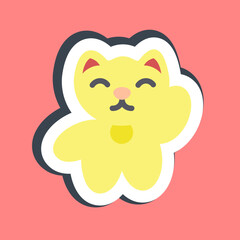 Sticker maneki neko cat. Japan elements. Good for prints, posters, logo, advertisement, infographics, etc.ogo, advertisement, infographics, etc.