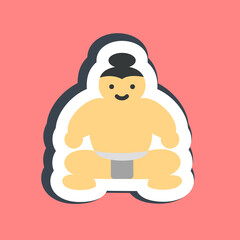 Sticker sumo. Japan elements. Good for prints, posters, logo, advertisement, infographics, etc.ogo, advertisement, infographics, etc.