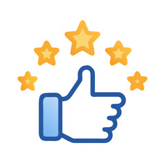 Thumbs Up with Star Rating Icon Design